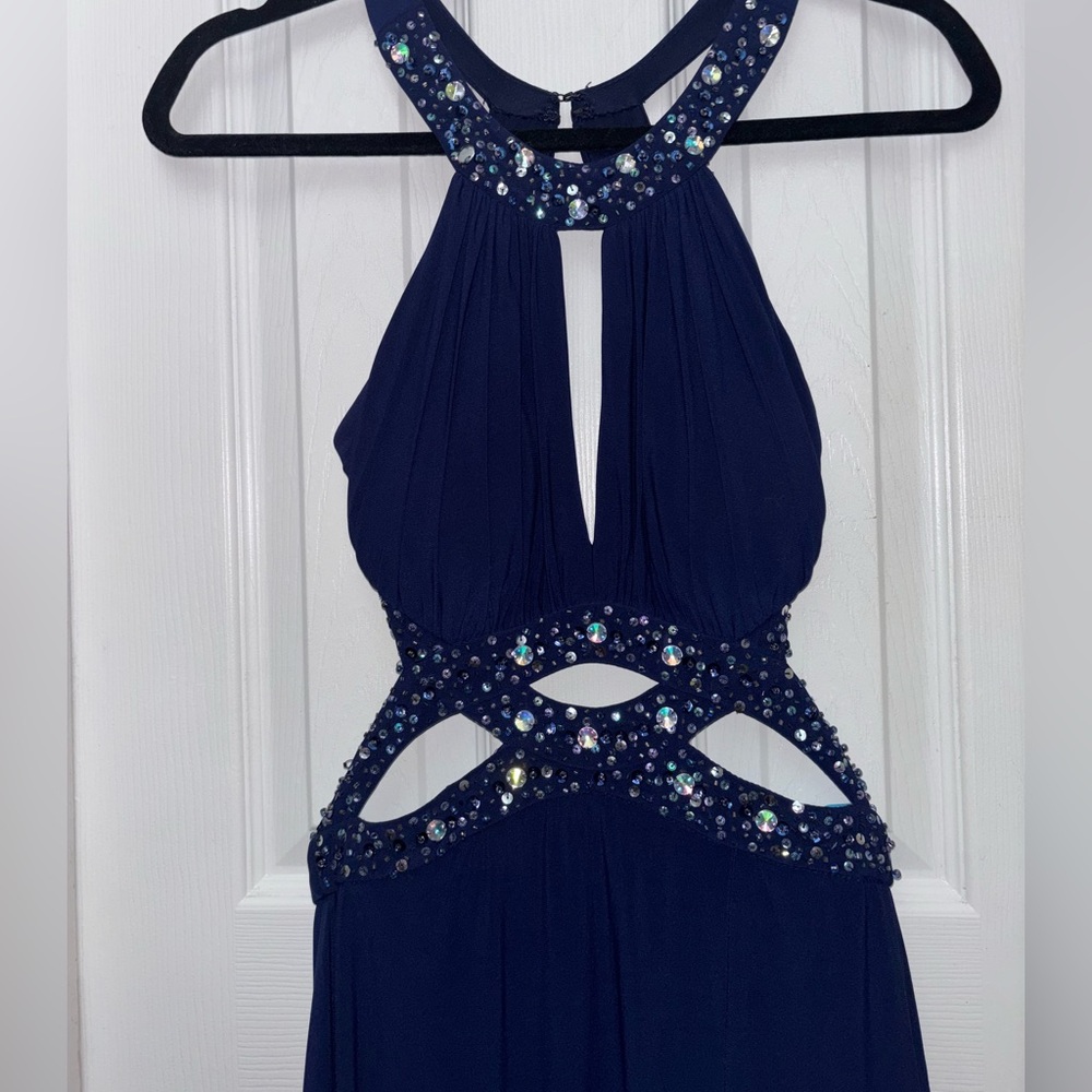 Morgan & Co. Royal Blue Dress with Beaded Details